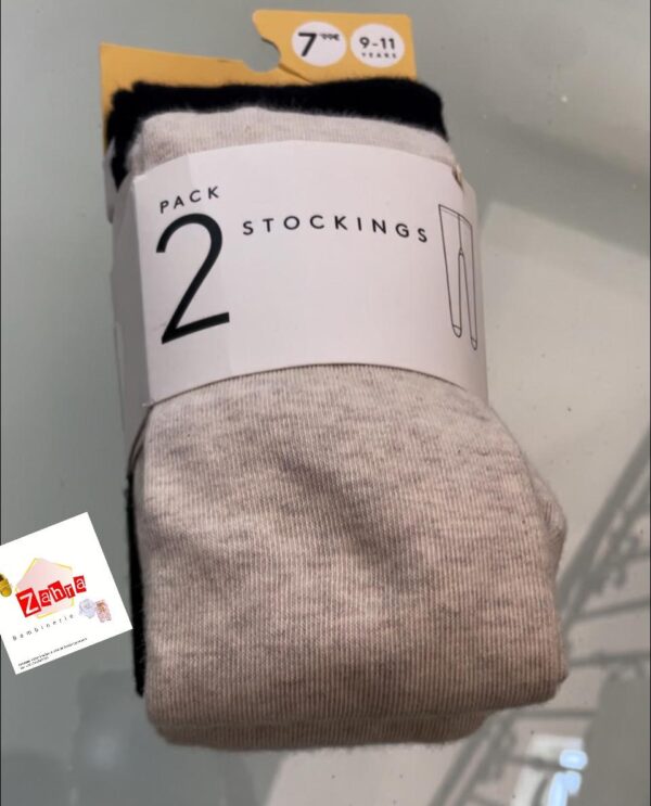 Lot de 2 bas chaussettes fille LEFTIES 9 à 11 ans