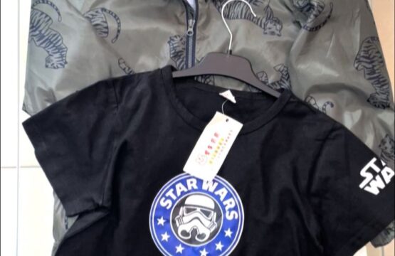 Lot blouson et tee shirt 8 ans