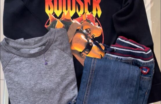 Lot tee shirt longue manche, manche courte et jeans garçon 7-8ans